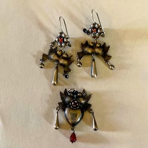 Sterling earrings and pendant